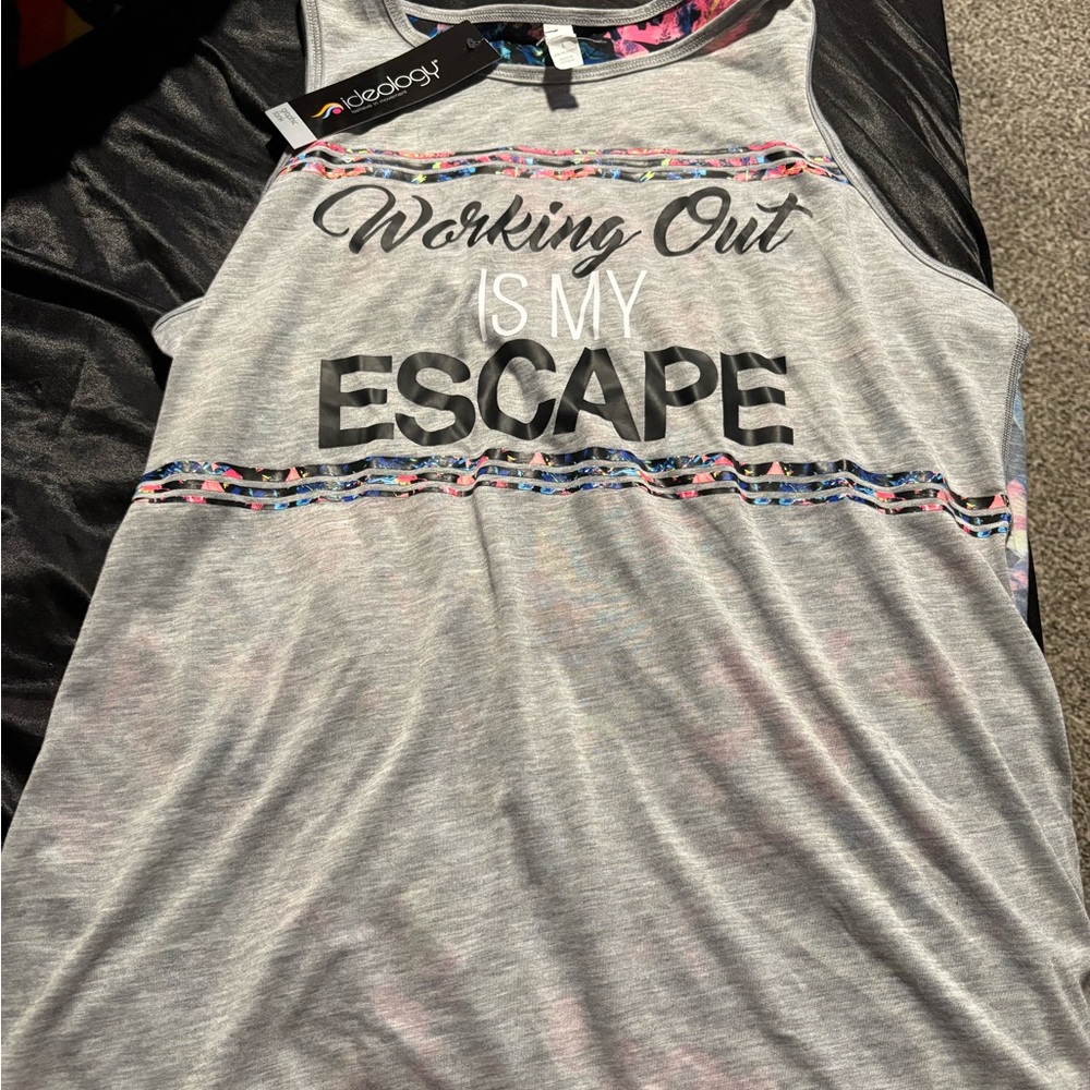 Reebok Gray Tank Top - Working Out Is My Escape